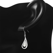 Mother of Pearl Drop Sterling Silver Earrings, e388 